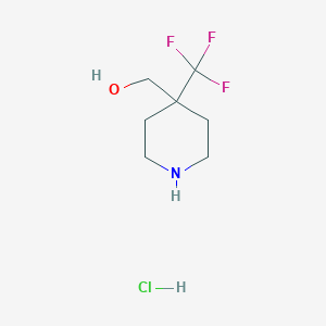 molecular formula C7H13ClF3NO B2847266 [4-(Trifluoromethyl)piperidin-4-yl]methanol hydrochloride CAS No. 2126177-46-4