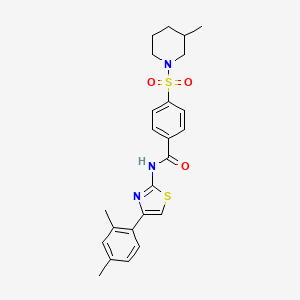 molecular formula C24H27N3O3S2 B2847274 N-(4-(2,4-dimethylphenyl)thiazol-2-yl)-4-((3-methylpiperidin-1-yl)sulfonyl)benzamide CAS No. 683262-22-8