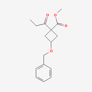 molecular formula C16H20O4 B2847283 Methyl 3-(benzyloxy)-1-propanoylcyclobutane-1-carboxylate CAS No. 1955539-67-9