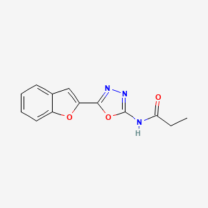 molecular formula C13H11N3O3 B2847286 N-(5-(benzofuran-2-yl)-1,3,4-oxadiazol-2-yl)propionamide CAS No. 921906-71-0