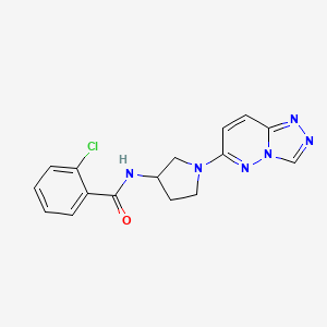 molecular formula C16H15ClN6O B2847301 N-(1-([1,2,4]triazolo[4,3-b]pyridazin-6-yl)pyrrolidin-3-yl)-2-chlorobenzamide CAS No. 2034390-93-5