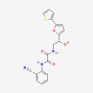 molecular formula C19H15N3O4S B2847307 N'-(2-cyanophenyl)-N-{2-hydroxy-2-[5-(thiophen-2-yl)furan-2-yl]ethyl}ethanediamide CAS No. 2310143-66-7
