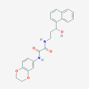 molecular formula C23H22N2O5 B2847308 N1-(2,3-dihydrobenzo[b][1,4]dioxin-6-yl)-N2-(3-hydroxy-3-(naphthalen-1-yl)propyl)oxalamide CAS No. 1421442-42-3