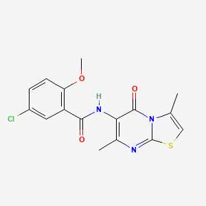 B2847310 5-chloro-N-(3,7-dimethyl-5-oxo-5H-thiazolo[3,2-a]pyrimidin-6-yl)-2-methoxybenzamide CAS No. 946305-95-9