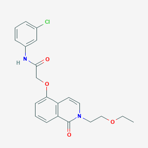 molecular formula C21H21ClN2O4 B2847311 N-(3-chlorophenyl)-2-{[2-(2-ethoxyethyl)-1-oxo-1,2-dihydroisoquinolin-5-yl]oxy}acetamide CAS No. 903277-77-0