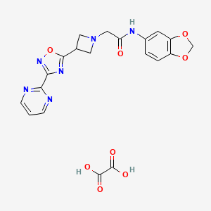 N-(benzo[d][1,3]dioxol-5-yl)-2-(3-(3-(pyrimidin-2-yl)-1,2,4-oxadiazol-5-yl)azetidin-1-yl)acetamide oxalate