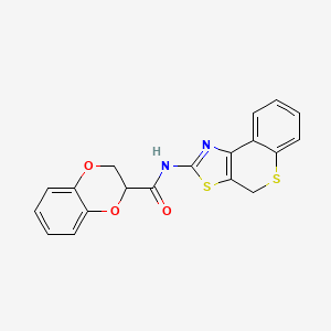 molecular formula C19H14N2O3S2 B2847321 N-(4H-thiochromeno[4,3-d]thiazol-2-yl)-2,3-dihydrobenzo[b][1,4]dioxine-2-carboxamide CAS No. 681174-61-8