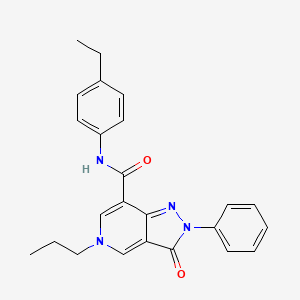 molecular formula C24H24N4O2 B2847324 N-(4-ethylphenyl)-3-oxo-2-phenyl-5-propyl-2H,3H,5H-pyrazolo[4,3-c]pyridine-7-carboxamide CAS No. 923681-79-2