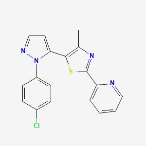 2-{5-[1-(4-chlorophenyl)-1H-pyrazol-5-yl]-4-methyl-1,3-thiazol-2-yl}pyridine