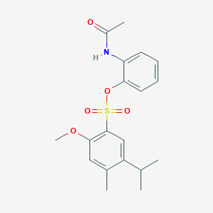 2-Acetamidophenyl 2-methoxy-4-methyl-5-(propan-2-yl)benzene-1-sulfonate