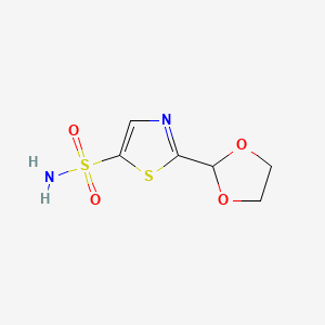 molecular formula C6H8N2O4S2 B2847338 2-(1,3-Dioxolan-2-yl)-1,3-thiazole-5-sulfonamide CAS No. 2169568-00-5