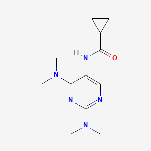 molecular formula C12H19N5O B2847342 N-[2,4-Bis(dimethylamino)pyrimidin-5-YL]cyclopropanecarboxamide CAS No. 1797715-14-0