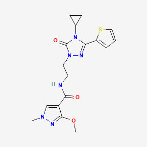 N-(2-(4-cyclopropyl-5-oxo-3-(thiophen-2-yl)-4,5-dihydro-1H-1,2,4-triazol-1-yl)ethyl)-3-methoxy-1-methyl-1H-pyrazole-4-carboxamide
