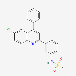 molecular formula C22H17ClN2O2S B2847403 N-[3-(6-chloro-4-phenylquinolin-2-yl)phenyl]methanesulfonamide CAS No. 865616-28-0