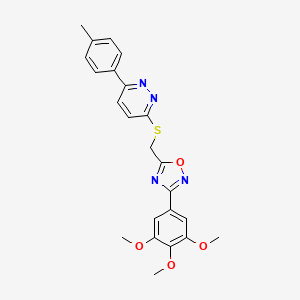 5-(((6-(p-Tolyl)pyridazin-3-yl)thio)methyl)-3-(3,4,5-trimethoxyphenyl)-1,2,4-oxadiazole
