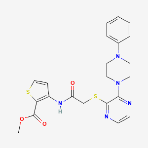 Methyl 3-[({[3-(4-phenylpiperazin-1-yl)pyrazin-2-yl]thio}acetyl)amino]thiophene-2-carboxylate