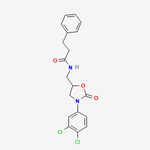 N-((3-(3,4-dichlorophenyl)-2-oxooxazolidin-5-yl)methyl)-3-phenylpropanamide