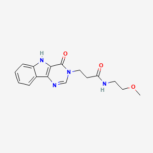 molecular formula C16H18N4O3 B2847422 N-(2-methoxyethyl)-3-(4-oxo-4,5-dihydro-3H-pyrimido[5,4-b]indol-3-yl)propanamide CAS No. 1185162-71-3