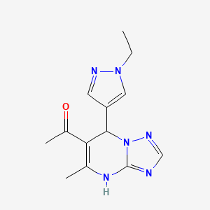 1-(7-(1-ethyl-1H-pyrazol-4-yl)-5-methyl-4,7-dihydro-[1,2,4]triazolo[1,5-a]pyrimidin-6-yl)ethanone