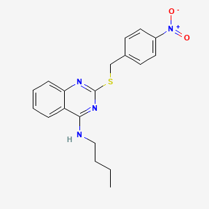 molecular formula C19H20N4O2S B2847432 N-butyl-2-{[(4-nitrophenyl)methyl]sulfanyl}quinazolin-4-amine CAS No. 422532-61-4