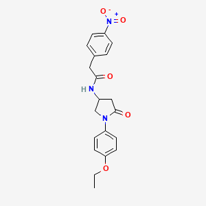 molecular formula C20H21N3O5 B2847434 N-[1-(4-ethoxyphenyl)-5-oxopyrrolidin-3-yl]-2-(4-nitrophenyl)acetamide CAS No. 896285-02-2