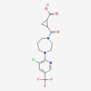 2-[4-[3-Chloro-5-(trifluoromethyl)pyridin-2-yl]-1,4-diazepane-1-carbonyl]cyclopropane-1-carboxylic acid