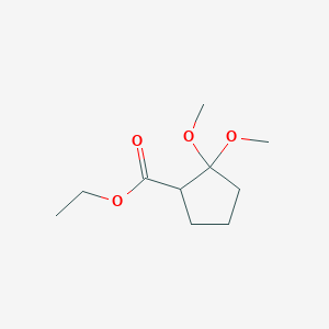 molecular formula C10H18O4 B2847449 Ethyl 2,2-dimethoxycyclopentane-1-carboxylate CAS No. 158662-00-1