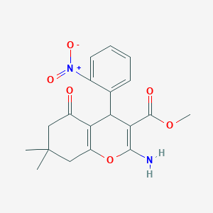 methyl 2-amino-7,7-dimethyl-4-(2-nitrophenyl)-5-oxo-5,6,7,8-tetrahydro-4H-chromene-3-carboxylate