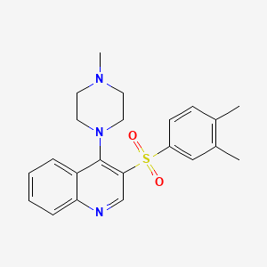 molecular formula C22H25N3O2S B2847468 3-(3,4-Dimethylbenzenesulfonyl)-4-(4-methylpiperazin-1-yl)quinoline CAS No. 867040-37-7