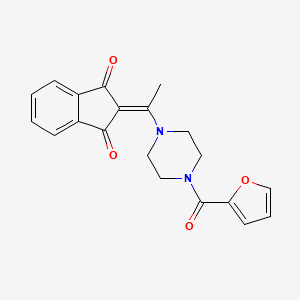 molecular formula C20H18N2O4 B2847472 2-{1-[4-(2-furylcarbonyl)piperazino]ethylidene}-1H-indene-1,3(2H)-dione CAS No. 577786-96-0