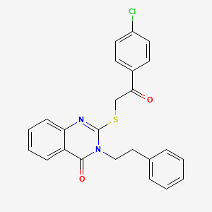 2-((2-(4-chlorophenyl)-2-oxoethyl)thio)-3-phenethylquinazolin-4(3H)-one
