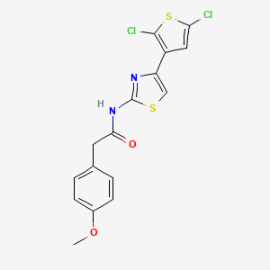 molecular formula C16H12Cl2N2O2S2 B2847483 N-[4-(2,5-dichlorothiophen-3-yl)-1,3-thiazol-2-yl]-2-(4-methoxyphenyl)acetamide CAS No. 923395-58-8