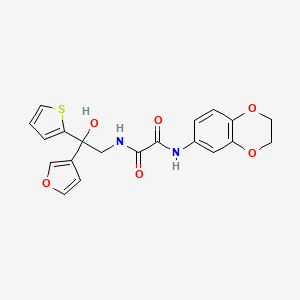 molecular formula C20H18N2O6S B2847489 N'-(2,3-dihydro-1,4-benzodioxin-6-yl)-N-[2-(furan-3-yl)-2-hydroxy-2-(thiophen-2-yl)ethyl]ethanediamide CAS No. 2034240-52-1