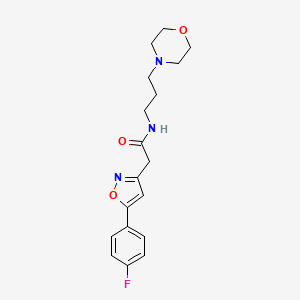molecular formula C18H22FN3O3 B2847498 2-(5-(4-fluorophenyl)isoxazol-3-yl)-N-(3-morpholinopropyl)acetamide CAS No. 953156-03-1