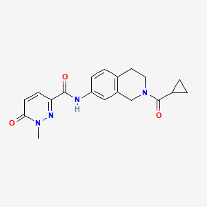 molecular formula C19H20N4O3 B2847547 N-(2-(cyclopropanecarbonyl)-1,2,3,4-tetrahydroisoquinolin-7-yl)-1-methyl-6-oxo-1,6-dihydropyridazine-3-carboxamide CAS No. 1286698-26-7