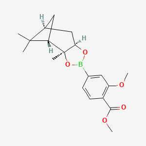 molecular formula C19H25BO5 B2847574 Methyl 2-methoxy-4-((3as,4s,6s,7ar)-3a,5,5-trimethylhexahydro-4,6-methanobenzo[d][1,3,2]dioxaborol-2-yl)benzoate CAS No. 2304631-62-5