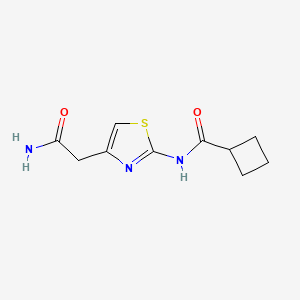 molecular formula C10H13N3O2S B2847575 N-[4-(carbamoylmethyl)-1,3-thiazol-2-yl]cyclobutanecarboxamide CAS No. 1147386-56-8