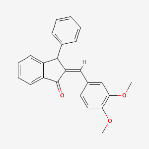 molecular formula C24H20O3 B2847578 2-[(3,4-Dimethoxyphenyl)methylene]-3-phenyl-1-indanone CAS No. 337921-76-3