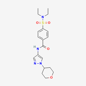 molecular formula C19H26N4O4S B2847633 4-(diethylsulfamoyl)-N-[1-(oxan-4-yl)-1H-pyrazol-4-yl]benzamide CAS No. 1797551-69-9