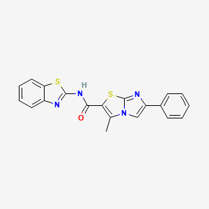 molecular formula C20H14N4OS2 B2847653 N-(1,3-benzothiazol-2-yl)-3-methyl-6-phenylimidazo[2,1-b][1,3]thiazole-2-carboxamide CAS No. 852133-67-6