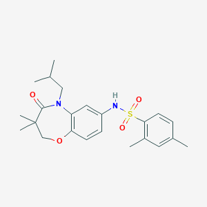 molecular formula C23H30N2O4S B2847672 N-(5-isobutyl-3,3-dimethyl-4-oxo-2,3,4,5-tetrahydrobenzo[b][1,4]oxazepin-7-yl)-2,4-dimethylbenzenesulfonamide CAS No. 921915-29-9