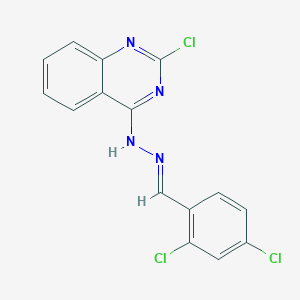 2,4-dichlorobenzenecarbaldehyde N-(2-chloro-4-quinazolinyl)hydrazone