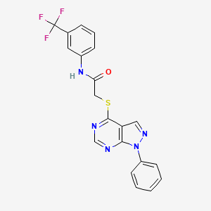 2-((1-phenyl-1H-pyrazolo[3,4-d]pyrimidin-4-yl)thio)-N-(3-(trifluoromethyl)phenyl)acetamide