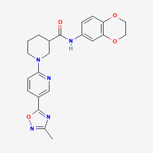 N-(2,3-dihydro-1,4-benzodioxin-6-yl)-1-[5-(3-methyl-1,2,4-oxadiazol-5-yl)pyridin-2-yl]piperidine-3-carboxamide