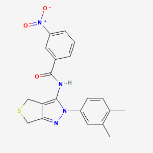 molecular formula C20H18N4O3S B2847701 N-[2-(3,4-dimethylphenyl)-2H,4H,6H-thieno[3,4-c]pyrazol-3-yl]-3-nitrobenzamide CAS No. 681269-29-4