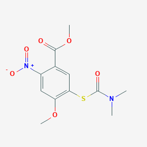 molecular formula C12H14N2O6S B2847705 Methyl 5-[(dimethylcarbamoyl)sulfanyl]-4-methoxy-2-nitrobenzoate CAS No. 1384428-32-3
