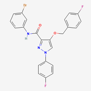 molecular formula C23H16BrF2N3O2 B2847736 N-(3-bromophenyl)-1-(4-fluorophenyl)-4-[(4-fluorophenyl)methoxy]-1H-pyrazole-3-carboxamide CAS No. 1209088-91-4