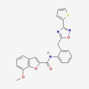 7-methoxy-N-(2-((3-(thiophen-2-yl)-1,2,4-oxadiazol-5-yl)methyl)phenyl)benzofuran-2-carboxamide