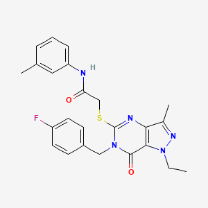 2-((1-ethyl-6-(4-fluorobenzyl)-3-methyl-7-oxo-6,7-dihydro-1H-pyrazolo[4,3-d]pyrimidin-5-yl)thio)-N-(m-tolyl)acetamide