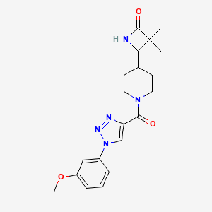 4-[1-[1-(3-Methoxyphenyl)triazole-4-carbonyl]piperidin-4-yl]-3,3-dimethylazetidin-2-one